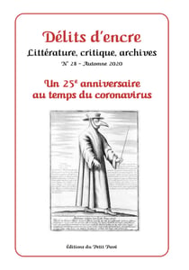 Delits d'encre n 28 - un 25eme anniversaire au temps du coronavirus
