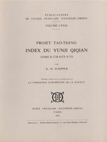 Index du yunji qiqian - projet tao-tsang (2 tomes)
