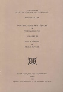 Contributions aux eétudes de touen-houang t.3
