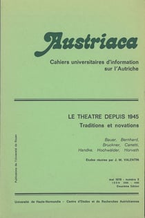 Austriaca, n° 2/mai 1976 : Le théâtre depuis 1945.  Tome II.  Mémoire et formes culturelles