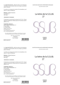 Lettre de la S.S.U.B. 27