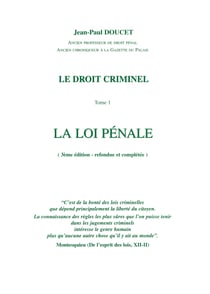 La loi penale (le droit criminel t1)