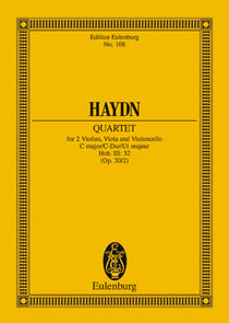 Eulenburg miniature scores - quatuor a cordes ut majeur - sonnen-quartett nr. 2. op. 20/2. hob. iii: