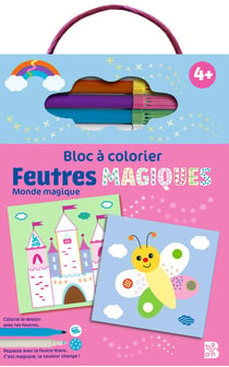 Bloc à colorier avec feutres magiques - Monde magique