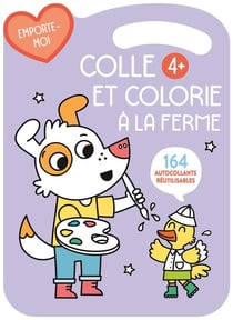4+ violette colle et colorie