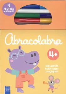 4+ couverture jaune hippo / coloriage