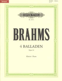 Johannes brahms : 4 ballades op.10 - 4 balladen op.10 - piano