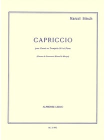 Marcel bitsch : capriccio - pour cornet ou trompette si bemol et piano
