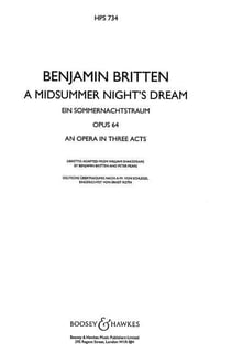 Hawkes pocket scores - hps 734 - a midsummer night's dream - opera in three acts. hps 734. op. 64. p