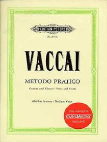 Nicola vaccai : metodo pratico - medium voice - recueil + cd