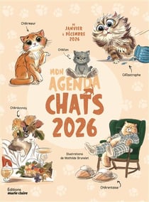 Agenda 2026 Marie-Claire - Rose - 17 x 23 cm - Mon agenda chats