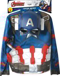Déguisement - Top + masque - Captain America - Taille unique 5-8 ans
