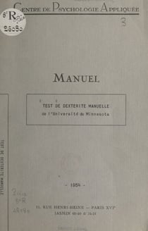 Test de dextérité manuelle de l'Université du Minnesota - Manuel d'application