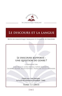 Le discours rapporté : une question de genre ? - 7.1 - 2015