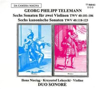 6 sonaten für 2 violinen TWV 40:101-106 / 6 kanonische sonaten TWV 40:118-123