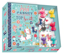 Mon carnet top secret - licornes - coffret avec mini gommes