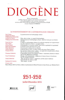 REVUE DIOGENE n.251 : le positionnement de l'anthropologie urbaine