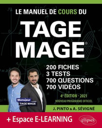 Le manuel de cours du Tage Mage  3 tests blancs + 200 fiches de cours + 700 questions + 700 vidéos (édition 2021)