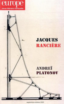 Revue Europe n.1097-1098 : septembre-octobre 2020 - Jacques Rancière - Andreï Platonov