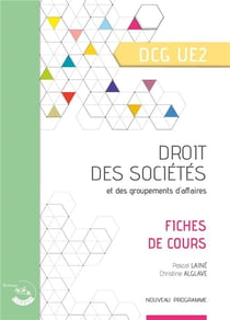 Fiches en droit des sociétés - UE 2 du DCG (2e édition)