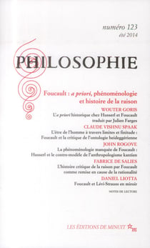 Revue Philosophie n.123 : Foucault : a priori, phénoménologie et histoire de la raison