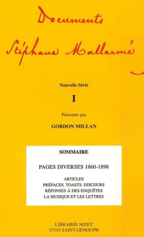 Documents Stéphane Mallarmé - nouvelle série Tome 1