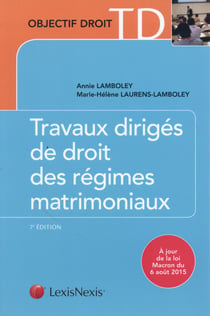 travaux diriges de droit des regimes matrimoniaux