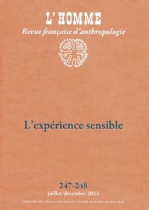L'homme Tome 247 : histoire des sensibilités et anthropologie (édition 2023)