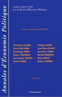 ANNALES D'ECONOMIE POLITIQUE 2008/2009