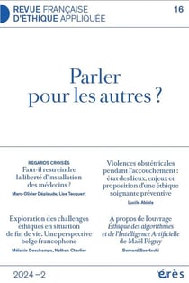 Revue française d'éthique appliquée n.16 : Parler pour les autres ?