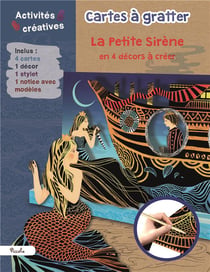 Cartes à gratter - la petite sirène en 4 décors à créer
