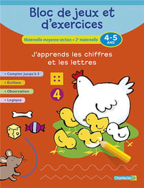 BLOC DE JEUX ET D'EXERCICES : j'apprends les chiffres et les lettres