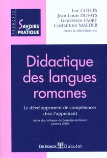 Didactique des langues romanes actes du colloque lln janvier 2000