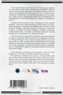 Acteurs et pouvoirs dans les villes du Maghreb et du Moyen-Orient