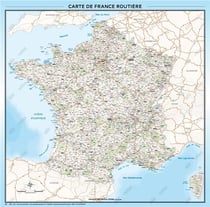 Carte de france routière : poster plastifié