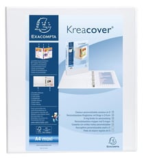 Classeur A4 Maxi personnalisable - Kreacover - Dos 70 mm - Carton recouvert - Exacompta - Blanc