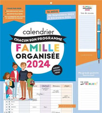 Organiseur familial 2024 à imprimer, planner de famille avec un calendrier  mensuel et un planning hebdomadaire des tâches et menus -  France