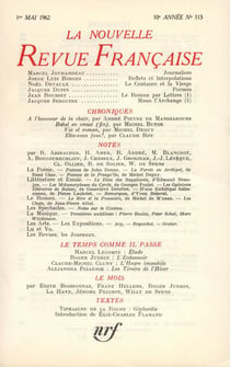 La nouvelle revue francaise t.113
