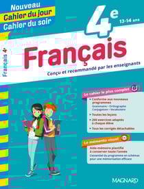 Cahier du jour / cahier du soir : français - 4e