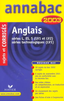 Annabac - anglais - lv1 et lv2 - sujets et corriges