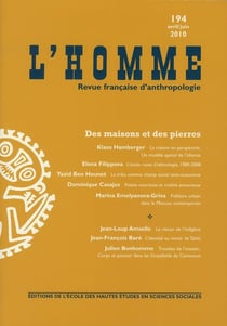 Revue l'homme n.194 - des maisons et des pierres