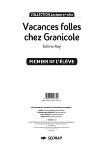 VACANCES FOLLES CHEZ GRANICOLE - FICHIER PEDAGOGIQUE