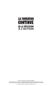 La formation continue - de la réflexion à l'action