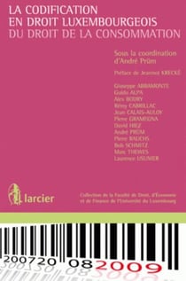 La codification en droit luxembourgeois du droit de la consommation