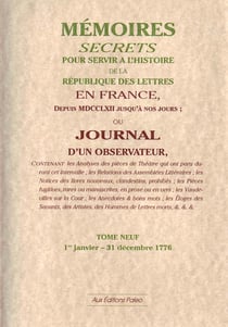 Mémoires secrets ou journal d'un observateur t.9 1776