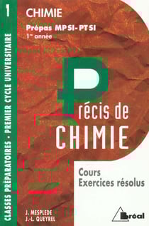 Precis de chimie t.1 - mpsi ptsi
