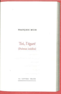 Toi, l'égaré - poèmes inédits