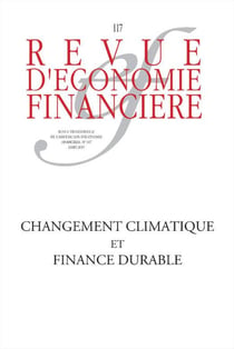 Revue d'économie financière : changement climatique et finance durable