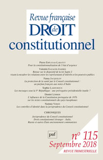 Revue française de droit constitutionnel n.115 (édition 2018)