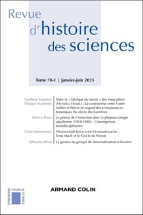 Revue d'histoire des sciences n.78/1 : Varia